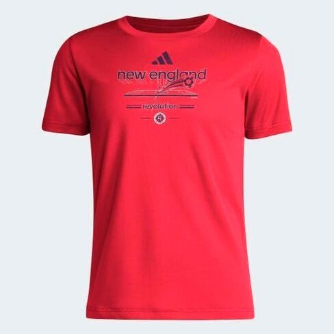 adidas Kids' New England Revolution Vintage World Pre-Game Short Sleeve T-Shirt in Saudi Arabia