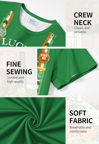 Arvilhill Men St Patricks Day Tshirt Tie Dye Tuxedo Short Sleeve Crew Neck Funny Shirt in Kuwait