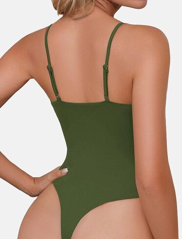 Avidlove Tank Top Bodysuit for Women Square Neck Double Lined Body Suits One Piece Thong Basic Summer Cami Tops in Kuwait