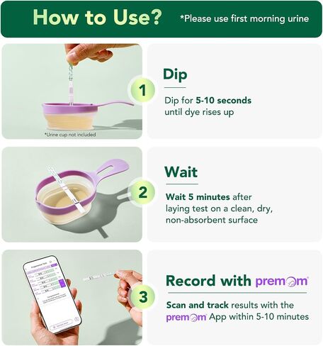 شرائط اختبار Easy@Home PDG: تتبع رؤى الإباضة مع اختبارات البول في البروجسترون - اختبار الخصوبة في المنزل للنساء مع تطبيق الإباضة المبكرة - PDG (Glucuronide) - 5 حزمة. in Kuwait