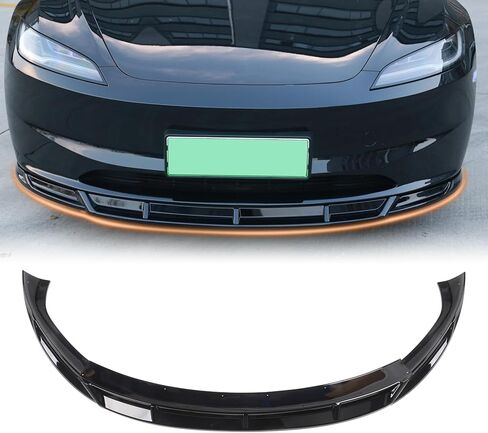 Front Bumper Lip Front Splitter Spoiler Front Wing Fit for 2017-2023 Tesla Model 3 Accessories Lip V Style (Glossy Carbon Fiber) in Kuwait