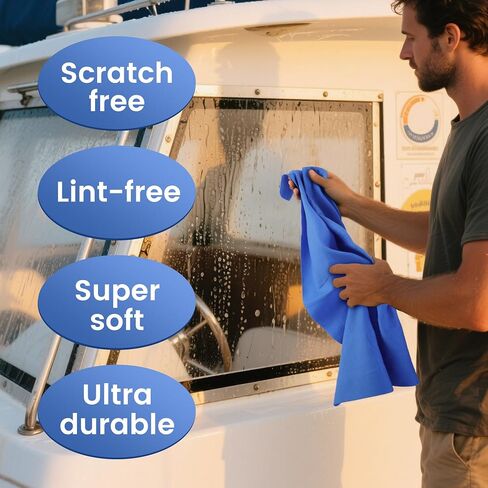 2 Pcs PVA Quick Drying Boat Towels,Absorbent Fast Drying Boat Towels,Synthetic Chamois Towel Boat Supplies Accessories for Car and Boat Drying in Saudi Arabia