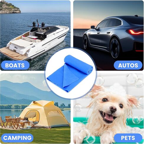 2 Pcs PVA Quick Drying Boat Towels,Absorbent Fast Drying Boat Towels,Synthetic Chamois Towel Boat Supplies Accessories for Car and Boat Drying in Saudi Arabia
