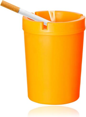 Car Ashtray Container, Smellproof & Windproof Cigarette Self-Extinguishing Ashtray, Plastic Smokeless Bucket Ashtray Fits Most Cup Holders, Universal Car Accessories (Red) in Kuwait