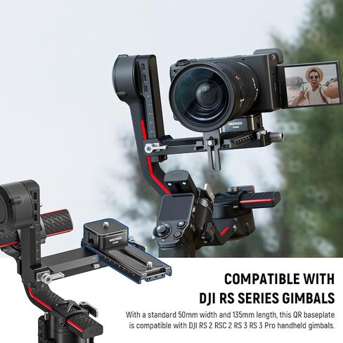 NEEWER 501PL Tripod Quick Release Plate Compatible with Manfrotto MVH500AH MVH502AH, 6.3"/16cm Extended Camera Mounting Plate with 1/4" 3/8" Screws, Anti Off Pin for GM001 GM002 GM006 Fluid Heads, QR6 in Saudi Arabia