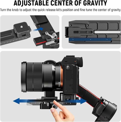 NEEWER 501PL Tripod Quick Release Plate Compatible with Manfrotto MVH500AH MVH502AH, 6.3"/16cm Extended Camera Mounting Plate with 1/4" 3/8" Screws, Anti Off Pin for GM001 GM002 GM006 Fluid Heads, QR6 in Saudi Arabia