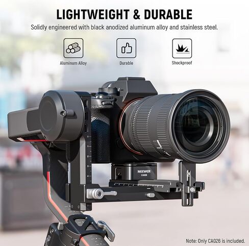 NEEWER 501PL Tripod Quick Release Plate Compatible with Manfrotto MVH500AH MVH502AH, 6.3"/16cm Extended Camera Mounting Plate with 1/4" 3/8" Screws, Anti Off Pin for GM001 GM002 GM006 Fluid Heads, QR6 in Saudi Arabia