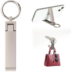 Purse Hook for Table Desk Folding Handbag Holder Mobile Phone Stand Holder for Women Men(Platinum)