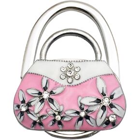 Foldable Handbag Hook Purse Hanger for Table - Keep Your Purse Clean and Safe - Pretty Design - Easy Storage - Lightweight (Butterfly-White)