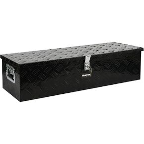 Aluminum Truck Tool Box, Heavy Duty Waterproof Truck Storage Organizer, Pickup Truck Bed RV Trailer with Side Handle, Lock and Keys (Black, 49-INCH) in Kuwait