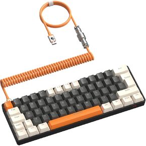 ZIYOU LANG RK-T60 Wired Mechanical Gaming Keyboard and Mouse Combo Mini Portable with Rainbow Backlit 62Key NKRO 6400DPI RGB Honeycomb Mice Coiled Aviator C Cable for PS4/PC/WIN Gamer(Blue/Red Switch) in Saudi Arabia