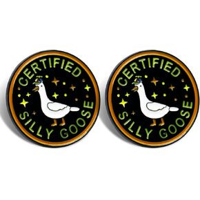 2-Pack Silly Goose Enamel Pins Fun Pins for Backpacks, Clothes & Jewelry | Durable Enamel Metal Badges for Women & Men | Funny, Cute Accessories for Hats, Lanyards, Bags
