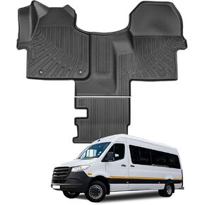 Icyhaws® Floor Mats for Mercedes Benz Sprinter 2500/3500 2019-2023 with 1st Row Bucket Seats, TPE Rubber Waterproof Custom Fit Car Mats, All-Weather Guard Floor Liners, Driver & Passenger Accessories