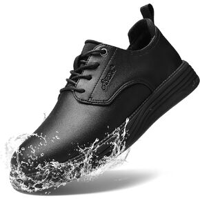 Non Slip Work Shoes for Men Waterproof Oil Resistant Slip On Lightweight for Food Service Kitchen Chef Restaurant Classic Casual Walking Dress Shoes