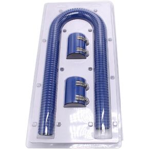 1 Set Blue 36" Long Universal Flexible Stainless Steel Radiator Hose Kit Fits for Chevy/Ford/Mopar