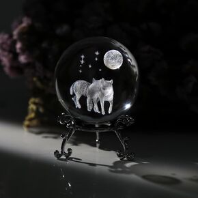60 mm Crystal Ball 3D Laser Butterfly Figurine - Glass Paperweight & Decorative Ball with Stand – Glass Ball Ornaments for Home & Office Decor, Gifts for Women Girls Wife Daughter