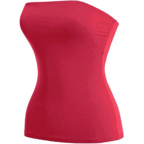 Mixmatchy Women's Basic Casual Long Bandeau Tube Top Top Briterless Lundershirts
