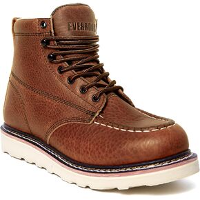 EVER BOOTS Moc Toe Work Boots for Men Construction Lightweight Wedge