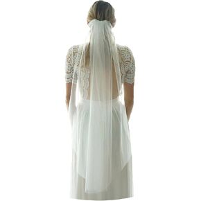 Fingertip Length Short Simple Tulle Wedding Bridal Veil with Comb
