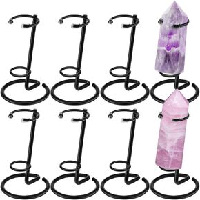 8 Pcs Small Crystal Wand Display Stand Metal Rock Wand Holder Iron Arms Display Stand for Small Gemstones Crystal Mineral Agate