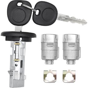 707835 Ignition Switch Lock Cylinder with Pair Front Door Lock Cylinder Compatible with Chevy Silverado Suburban GMC Sierra Yukon 2003-2006 Replace 707835 + 706592 X2 + 598007 X2