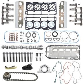 5.7 HEMI Cam MDS Lifters Camshaft Timing Chain Oil Pan Gasket Overhaul Replacement Kit for 2009-2015 Chrysler Aspen Dodge Ram 1500 Durango 53022263AF