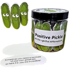 Pickle Empicle Support Support Propirmation Cards ، JAR MINI CORFIRMATION CARD ، 30 رسالة إيجابية فريدة من نوعها ، جرة زخرفية للضغط على هدية تخفيف الضغط (30 ، خيار البطاقات)