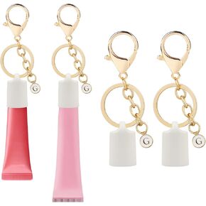 Initial Letter Keychain Holder for Summer Fridays Lip Balm, Lip Gloss Holder Keychain, Lipgloss Holder(2 Pack)