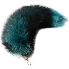 Fluffy Fur Wolf Tail Keychain Black Red Purple Fox Tail Key Chain Cosplay Toy Costume Keyring for Women