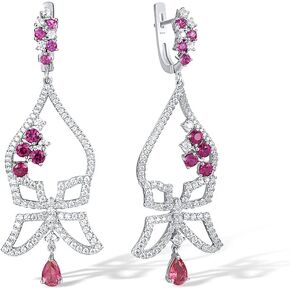 Santuzza 925 Sterling Silver Gemstone Plant Stud Earrings for Women
