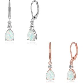 أقراط تدوين للنساء للنساء الفتيات Leverback Opal أقراط Teardrop Jewerlry