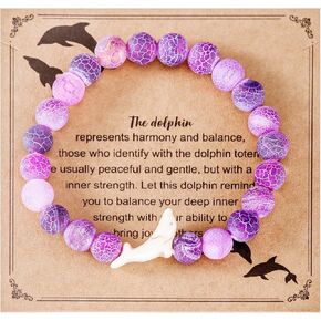 Kivosliv Dolphin Bracelet Woman Gifts for Women Cute Dolphins Themed Jewelry Stuff Dolphin Bracelet