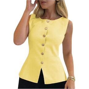 GORGLITTER Women's Sleeveless Metallic Knit Tops Fashion Vest Business Casual Cardigan Western Country Concert Outfits