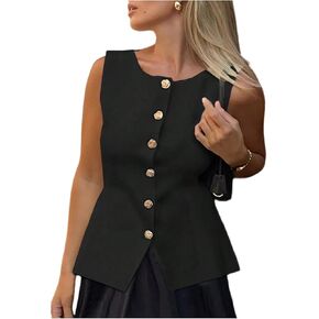 GORGLITTER Women's Sleeveless Metallic Knit Tops Fashion Vest Business Casual Cardigan Western Country Concert Outfits in Saudi Arabia