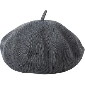 GUZOSJO Straw Beret Summer French Beret Hats for Women Artist Crochet Beret Cap Causal Beanie Hat