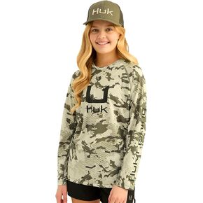 HUK Boys' KC Scott Patterned Hoodie, Performance Hooded Fishing Shirt in Saudi Arabia