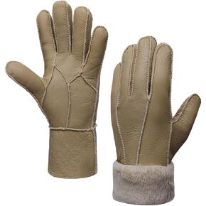mggmokay نساء قفازات جلدية shearling shearling جلد الشتاء القفازات الدافئة الفراء مبطن