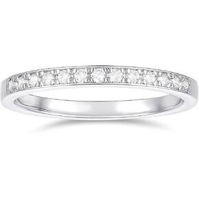 14K Gold Moissanite Wedding Band 14K Solid Gold Rings 2mm Eternity Moissanite Wedding Band