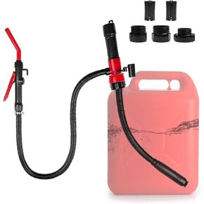Portable Transfer Pump Battery Operated for Gas, Fuel, Diesel, Water, Gas Siphon Pump for Gasoline 2.4 GPM Flow with 3 Adapters for Cars, Motorcycles, Camping