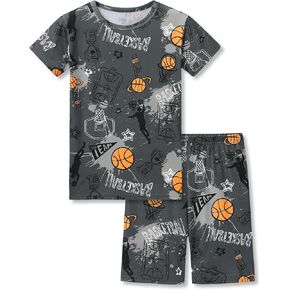 Tebbis Little Boys Pajamas-Soft Snug-Fit PJS Sleeves Sleepwear مجموعة لعبة البيسبول الصغيرة الحجم 4T-14