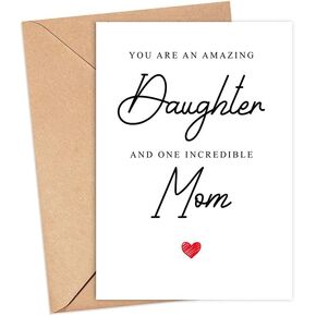 Emily gift You Are An Amazing Daughter And One Incredible Mom Card - Mother's Day Birthday Any Occasion For Mom - Card From Kid - Daughter Birthday Card