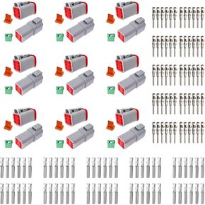 Uoienrt 166 Pack Deutsch DT 6 PIN الموصلات ، رمادي 10 مجموعة موصل الأسلاك الكهربائية المقاومة للماء مع قابس الختم واتصالات مختومة للسيارات على الطرق الوعرة ، الزراعة ، الشاحنة ، البناء