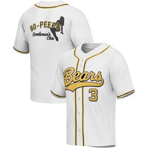 Bo Peeps Gentleman's Club #3 Bad News Baseball Jersey White - Stitched Letters and Numbers S-3XL Authentic Fabs Apparel