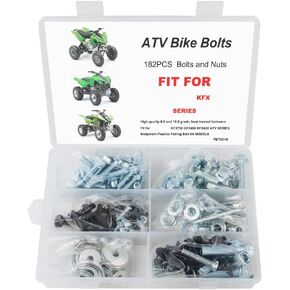 Xitomer 182 PCS Plastics Engine Body Frame Exhaust Bolts Kit Fit for KFX450 KFX400 KFX700,Motorcycle Bolts Kit