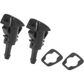 Front Windshield Wiper Nozzles for Chrysler Town Country for Dodge Grand Caravan with Gaskets - Pack of 2 Black Automotive Parts