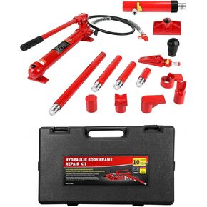 20 Ton Porta Power Hydraulic Jack Kit with Steel Case - 44000 LBS Capacity, 17 Pcs Accessories for Auto Repair, Truck, Heavy Equipment - Max Lift 5.1", Overload Protection, Portable Hydraulic Ram