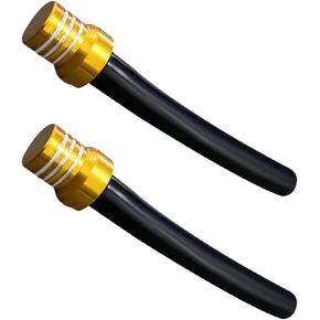 2 PCS قبعة خزان وقود الغاز الغاز ، CNC One Way One Tank Tube مع صمام استراحة الألومنيوم ، Universal لدراجة ATV رباعية على الطرق الوعرة ، إكسسوارات الدراجات النارية (Orange)