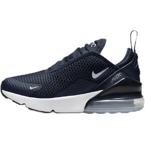 Nike Air Max 270 Little Kids' Shoe (AO2372-407, Obsidian/White/White/Cobalt Bliss) Size 11