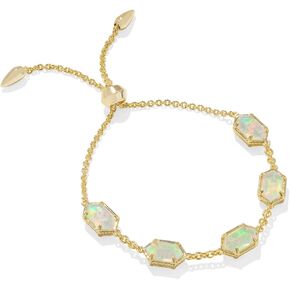 Kendra Scott Womens Hallie Delicate Chain Bracelet Gold Opalite Illusion One Size One Size