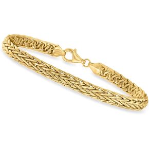 Canaria 10kt Yellow Gold Flat Wheat-Chain Bracelet